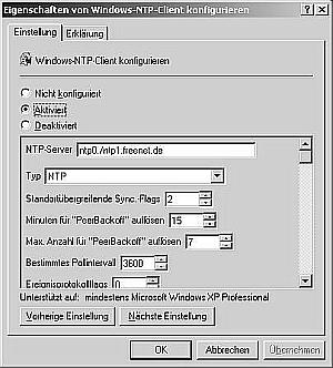 XP-Pro, NTP-Client konfigurieren